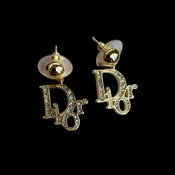 Upcycled Jewelry - ❤️DIOR Gold Stamped Earrings